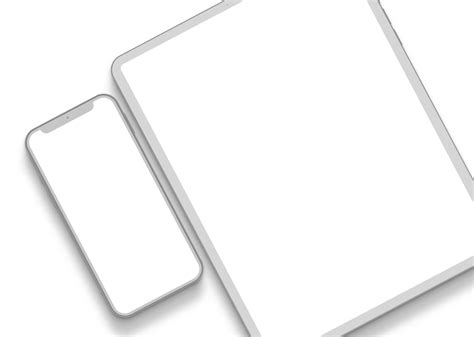 Minimalist White Tablet And Smartphone On Transparent Background