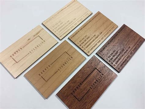 Wood Business Cards Laser Engraved Starting At 130 Each