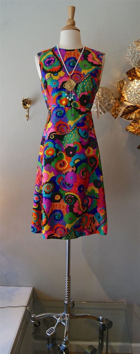 vintage 1960 s dress 1960s psychedelic silk dress by victor costa vintage dresses 1960s