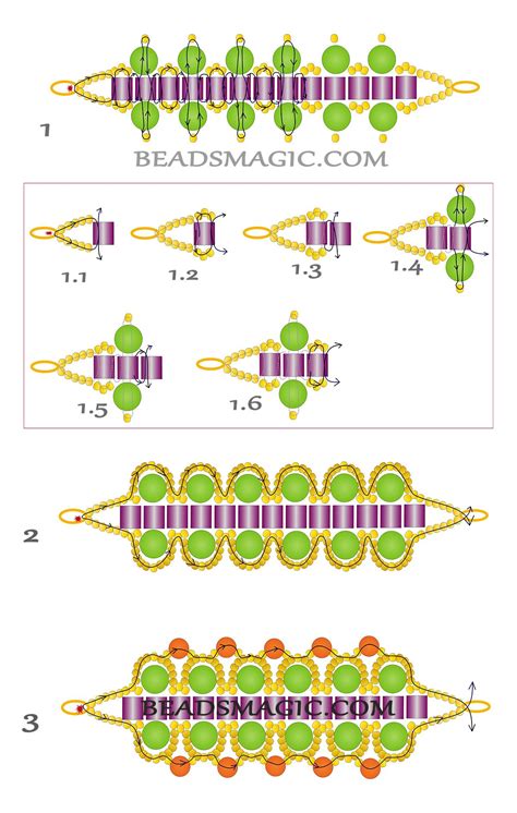 Free Pattern For Beaded Bracelet Summer Field Beads Magic Beaded