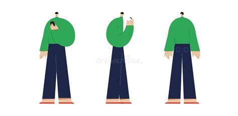 Man In Different Positions Stock Vector Illustration Of Minimal