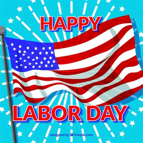 Free Vector Background With American Flag Of Happy Labor Day