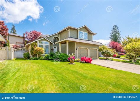 Luxury House On A Sunny Day Stock Photo Image Of Neighborhood Living