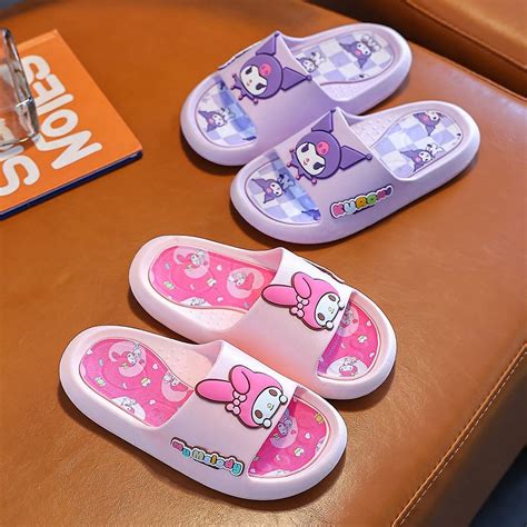 Kawaii Sanrio Series Hello Kittys Slippers Anime Cute Kuromi Summer