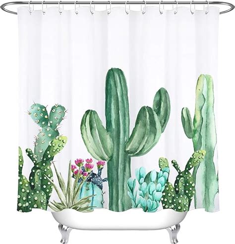 Lb Watercolor Cactus Shower Curtain Tropical Succulent