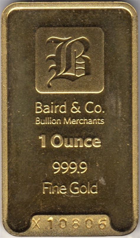 Baird And Co 1oz Fine Gold Bullion Bar 9999 Gold Bar Cambridgeshire