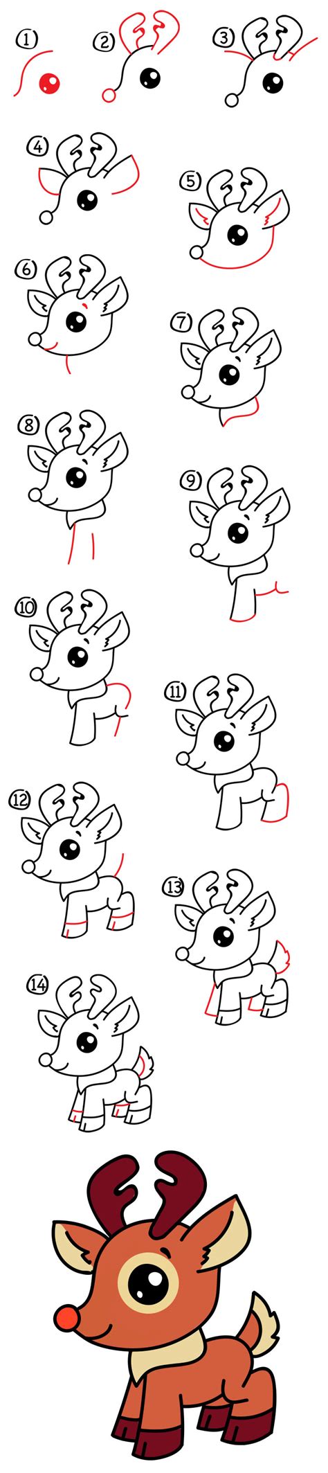 How To Draw Cartoon Rudolph Art For Kids Hub