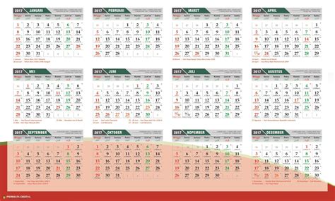 Kalender 2017 Lengkap Hijriyah Dan Libur Nasional Coreldraw Monggo