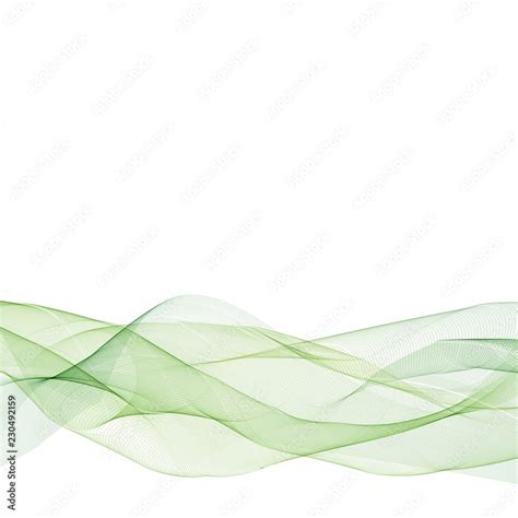 Abstract Green Wavy Lines Colorful Vector Background Green Smoke Wave