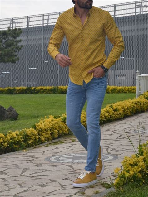 Buy Yellow Slim Fit Casual Shirt By With Free Shipping