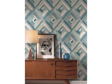 York Wallcoverings Modern Art Aqua Wynwood Geometric Wallpaper Ywuc3830