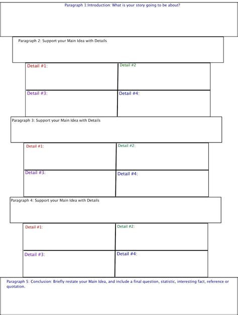 Teaching Five Paragraph Essay Graphic Organizers Picture Writing
