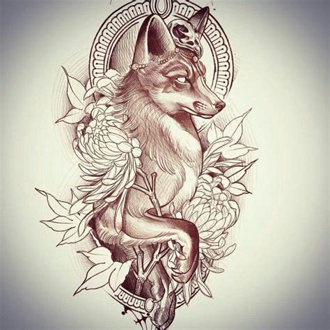 Pin By Nvvvk Rvvvk On Sketch Tattoo Animal Tattoos Fox Tattoo Design
