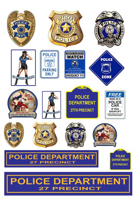 Miniature Scale Model Police Department Signs Etsy Australia