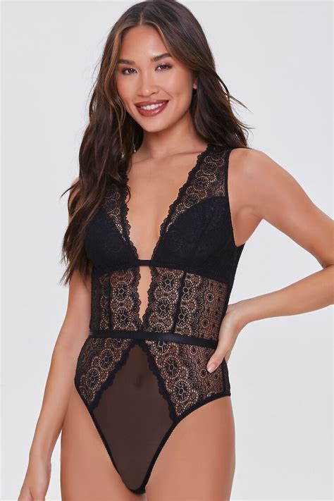 Sheer Eyelash Lace Bodysuit