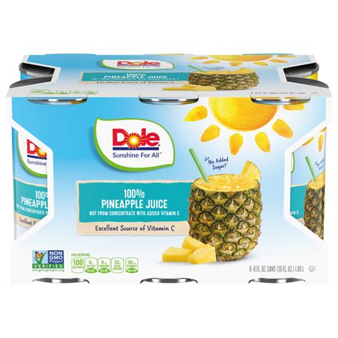 Save On Dole 100 Pineapple Juice 6 Pk Order Online Delivery Giant