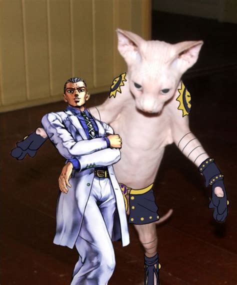 An Animated Man Standing Next To A White Cat On Top Of A Hard Wood Floor