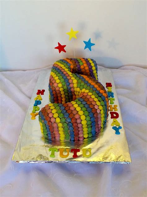 Smarties Covered 5th Birthday Cake Birthday Cake Kids 5th Birthday