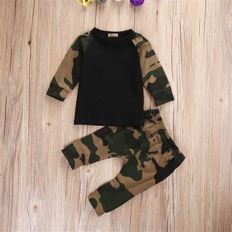 0 2y Camouflage Newborn Baby Clothes Fashion Camo Toddler Boy Sets