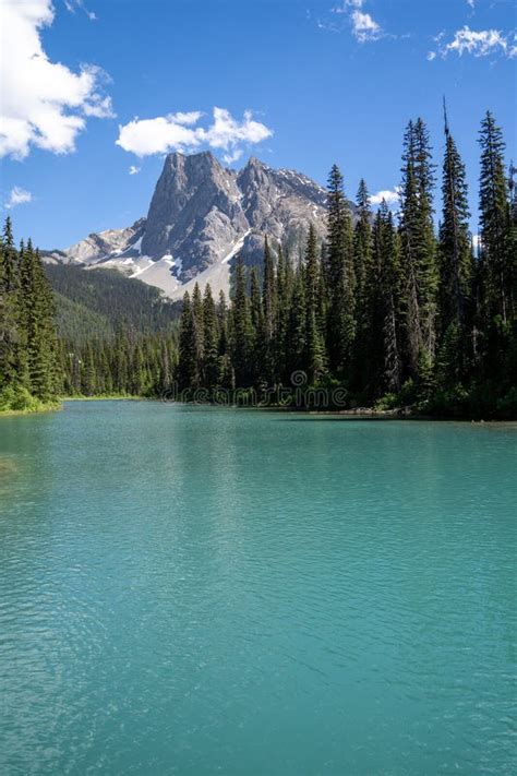 Beautiful Emerald Lake In Yoho National Park Teal Water Shines In The