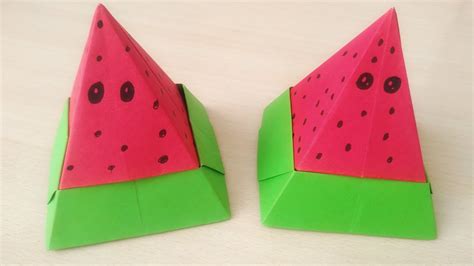 How To Make A Paper Watermelon Paper Fruit Craft Ideas Youtube