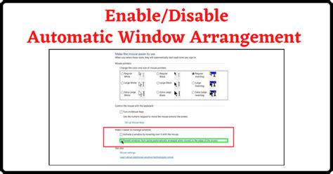 Enabledisable Automatic Window Arrangement Easily Enabling Disability