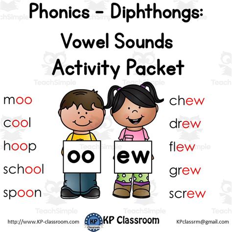 Diphthong Oo Ew Vowel Sounds Activity Packet And Worksheets By Teach Simple