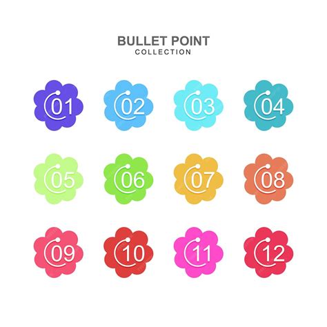 Premium Vector Abstract Colorful Bullet Point Collection Bullet