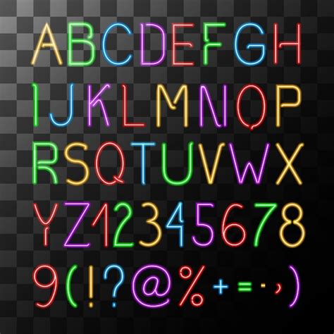 Free Vector Neon Alphabet Set