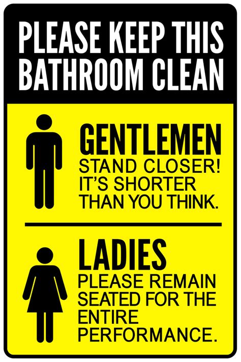 Please Keep This Bathroom Clean Gentlemen Ladies Instructional Poster 12x18 714449797604 Ebay