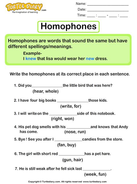 Use Homophones Given In Bracket To Complete The Sentence