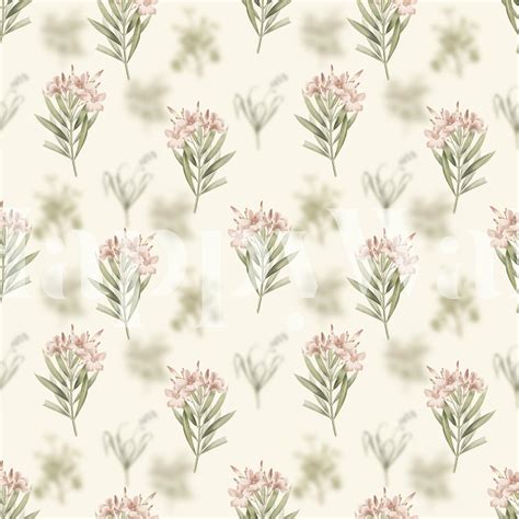 Vintage Oleander White Nace Wallpaper Happywall