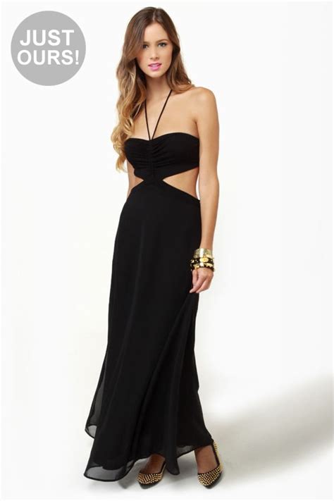 Sexy Black Dress Maxi Dress Halter Dress 4900 Lulus