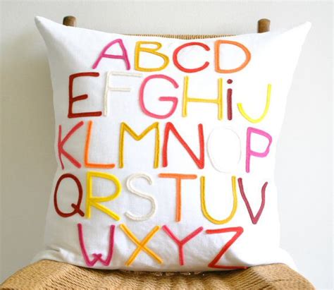 Modern Abc Alphabet Pillow Linen And Felt By By Pillowfactory 11000
