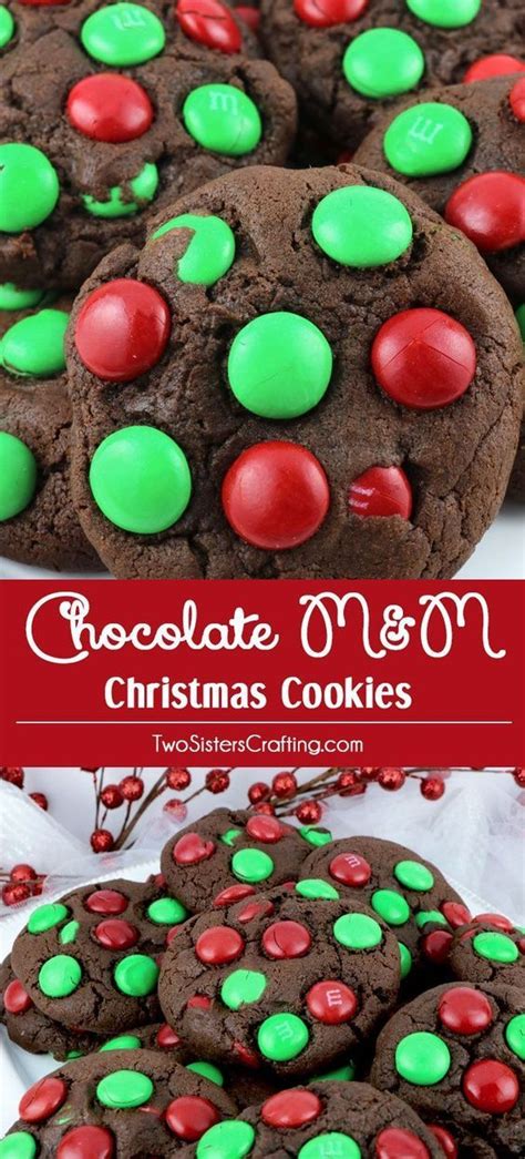 Preheat baking oven to 200° c. Chocolate M&M Christmas Cookies | Recipe | Christmas ...