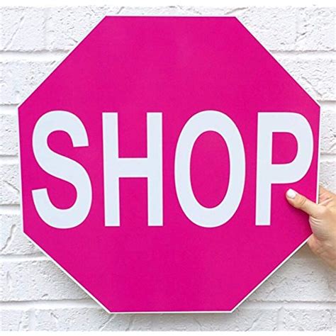 Shop Stop Sign Hot Pink Retail Business Boutique Custom Professional