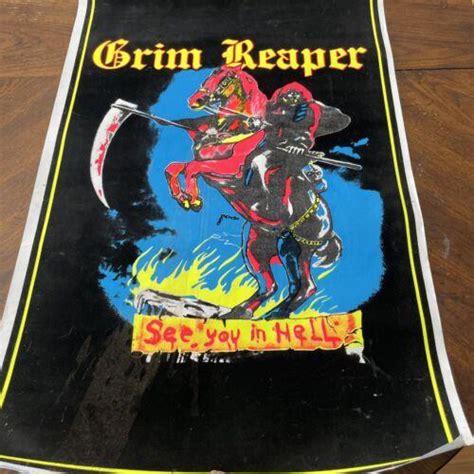 Vintage Grim Reaper Black Light Poster 2009 Very Cool 4554887292