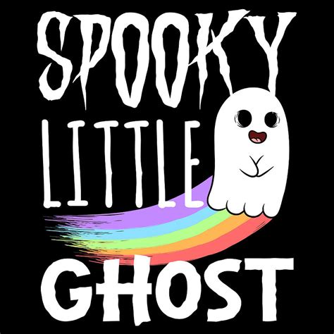 Spooky Little Ghost Happy Halloween Spooky Creepy Tshirt Design Witch