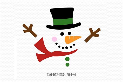 cute snowman svg cut file for winter themed projects