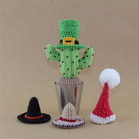 Crochet Halloween Cactus And Tiny Hats Santa Hat Tiny Witch Etsy
