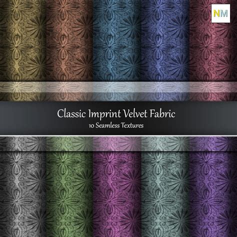 3d Classic Imprint Velvet Seamless Textures Set Cgtrader