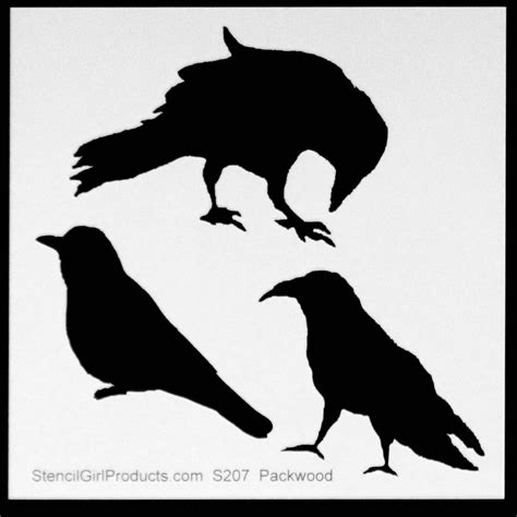 6x6 Three Crows Stencil By Kimberly Baxter Packwood The Three Crows
