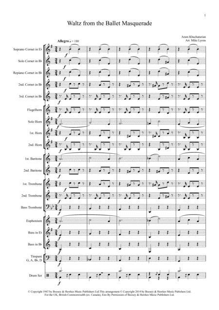 Waltz From The Masquerade Suite Brass Band Sheet Music Pdf Download