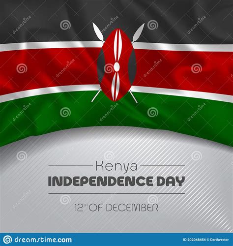 Kenya Happy Independence Day Greeting Card Banner Vector Illustration