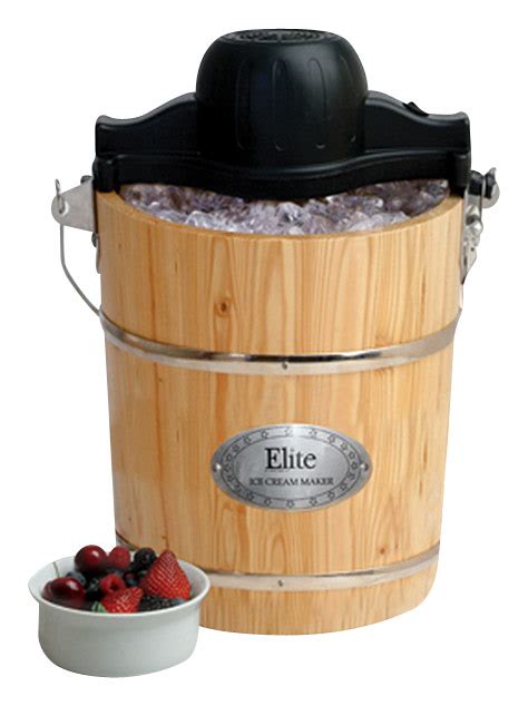 Customer Reviews Elite Gourmet Quart Old Fashioned Ice Cream Maker Black Wood EIM Best Buy