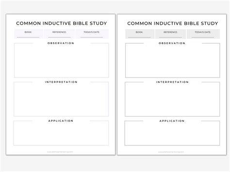 Printable Inductive Bible Study Worksheets Guided Bible Journaling