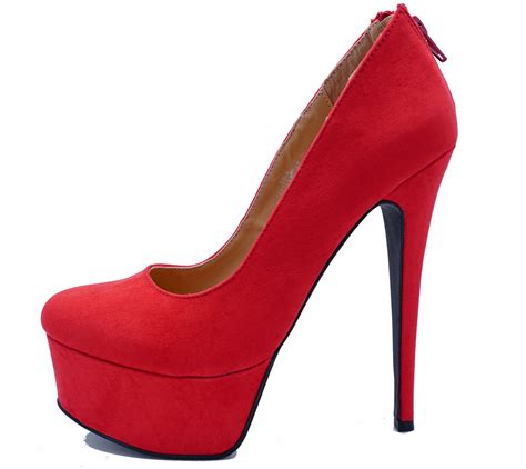 Ladies Red Slip On Stiletto High Heel Platform Court Party Shoes Pumps Uk 3 9 Ebay