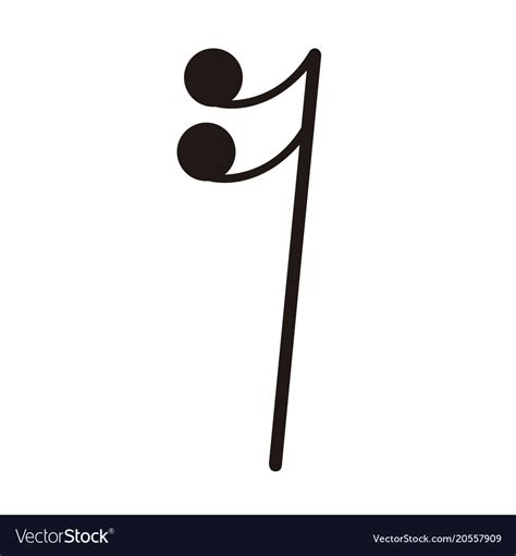 Isolated Sixteenth Rest Note Musical Note Vector Image