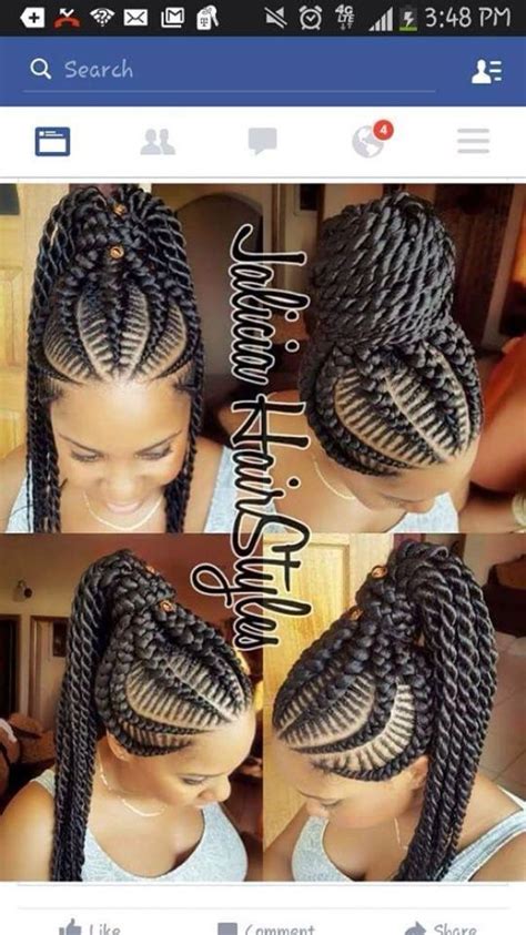Beautiful unique braided straight up hairstyles today 1. ghana braids, ghana braids with updo, straight up braids ...