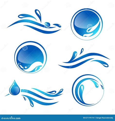 Water Splash Logo Set Stock Vector Illustration Of Clean 67119174